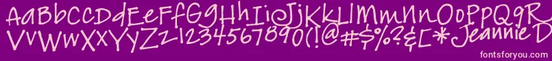 Jeansfont Font – Pink Fonts on Purple Background
