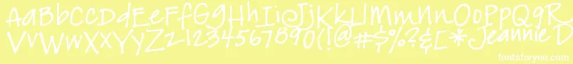 Jeansfont Font – White Fonts on Yellow Background