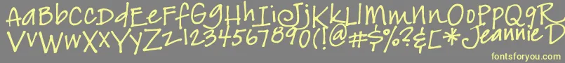 Jeansfont Font – Yellow Fonts on Gray Background