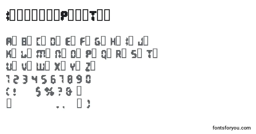 Schriftart InvadersPartTwo – Alphabet, Zahlen, spezielle Symbole