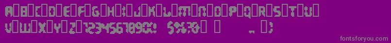 フォントInvadersPartTwo – 紫の背景に灰色の文字