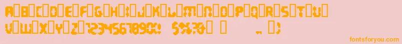 InvadersPartTwo Font – Orange Fonts on Pink Background