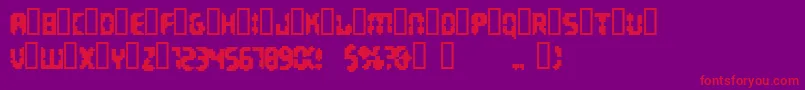 InvadersPartTwo Font – Red Fonts on Purple Background