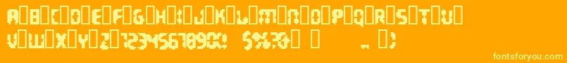 InvadersPartTwo Font – Yellow Fonts on Orange Background