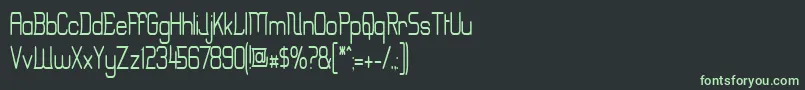 Fonte ErinalNarrow – fontes verdes em um fundo preto
