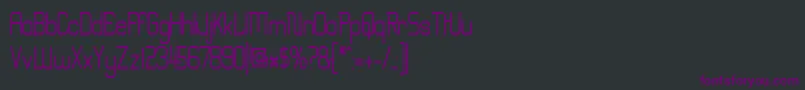 Fonte ErinalNarrow – fontes roxas em um fundo preto