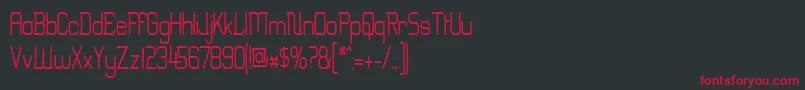 Fonte ErinalNarrow – fontes vermelhas em um fundo preto