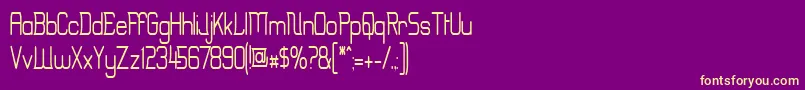 Fonte ErinalNarrow – fontes amarelas em um fundo roxo