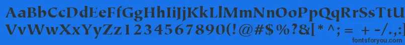 Fonte ItcTiepoloLtBlack – fontes pretas em um fundo azul