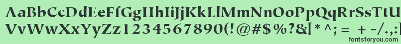 Шрифт ItcTiepoloLtBlack – чёрные шрифты на зелёном фоне