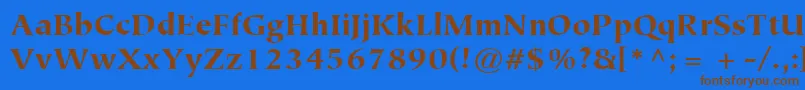 ItcTiepoloLtBlack-Schriftart – Braune Schriften auf blauem Hintergrund