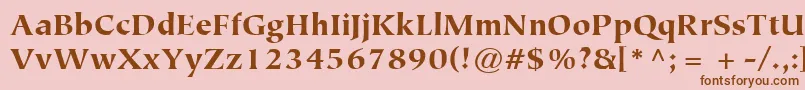 フォントItcTiepoloLtBlack – ピンクの背景に茶色のフォント