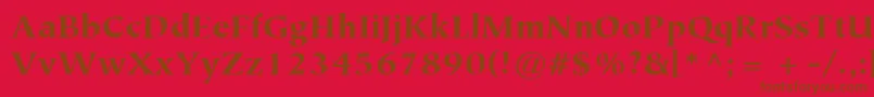 Fonte ItcTiepoloLtBlack – fontes marrons em um fundo vermelho
