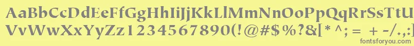 Fonte ItcTiepoloLtBlack – fontes cinzas em um fundo amarelo