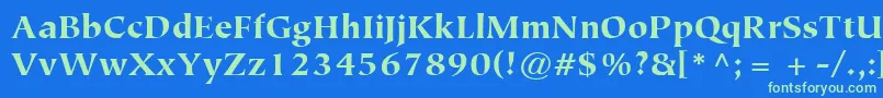ItcTiepoloLtBlack Font – Green Fonts on Blue Background