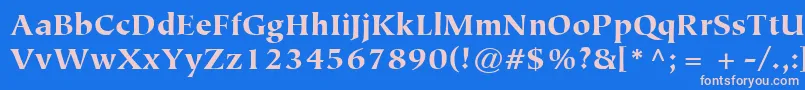 ItcTiepoloLtBlack Font – Pink Fonts on Blue Background