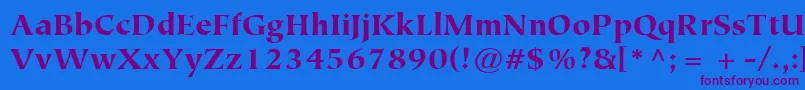 ItcTiepoloLtBlack Font – Purple Fonts on Blue Background