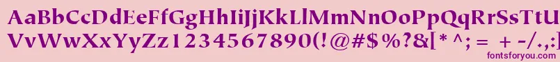 Шрифт ItcTiepoloLtBlack – фиолетовые шрифты на розовом фоне