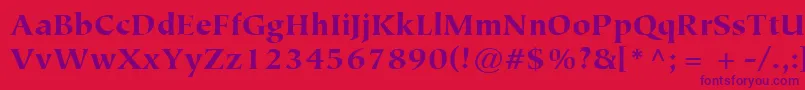 ItcTiepoloLtBlack Font – Purple Fonts on Red Background