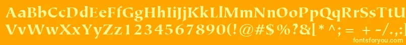 Fonte ItcTiepoloLtBlack – fontes amarelas em um fundo laranja