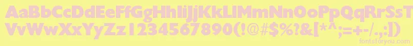 HeraldRegular-Schriftart – Rosa Schriften auf gelbem Hintergrund