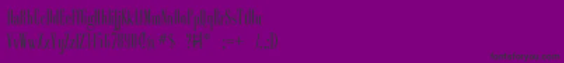 Ayresregular-fontti – mustat fontit violetilla taustalla