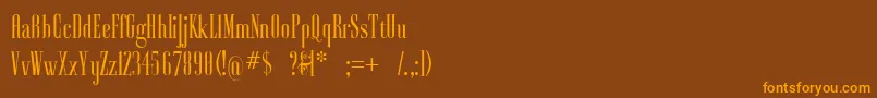 Police Ayresregular – polices orange sur fond brun