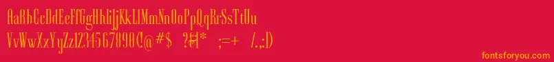 フォントAyresregular – 赤い背景にオレンジの文字