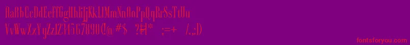 Ayresregular-Schriftart – Rote Schriften auf violettem Hintergrund