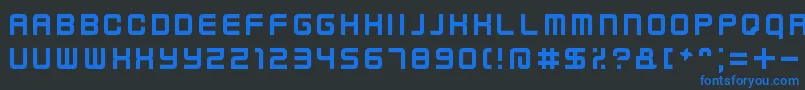 Шрифт KenneyFutureNarrow – синие шрифты на чёрном фоне