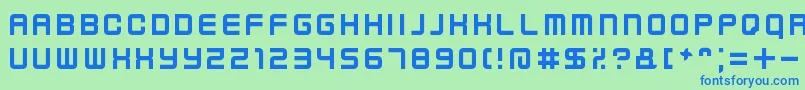 フォントKenneyFutureNarrow – 青い文字は緑の背景です。