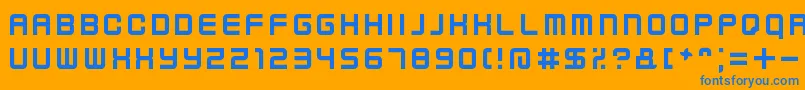 フォントKenneyFutureNarrow – オレンジの背景に青い文字