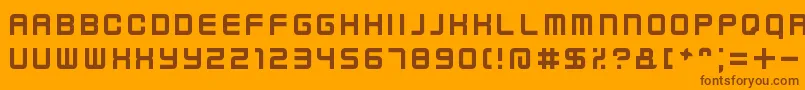KenneyFutureNarrow-fontti – ruskeat fontit oranssilla taustalla