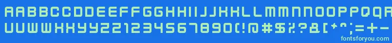 KenneyFutureNarrow Font – Green Fonts on Blue Background