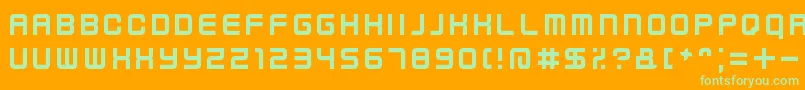 KenneyFutureNarrow Font – Green Fonts on Orange Background