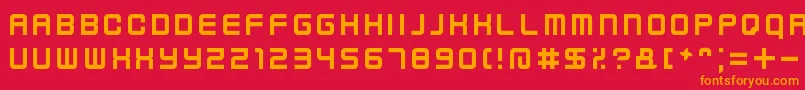 KenneyFutureNarrow Font – Orange Fonts on Red Background