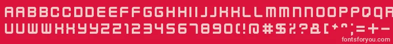 KenneyFutureNarrow-fontti – vaaleanpunaiset fontit punaisella taustalla
