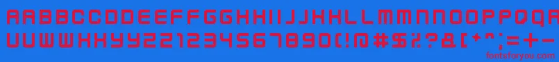 フォントKenneyFutureNarrow – 赤い文字の青い背景
