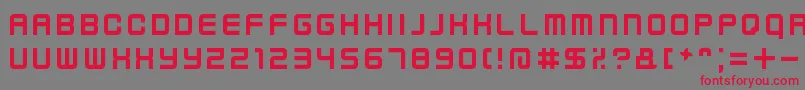 フォントKenneyFutureNarrow – 赤い文字の灰色の背景