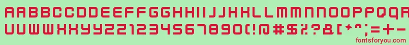 Шрифт KenneyFutureNarrow – красные шрифты на зелёном фоне