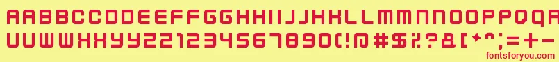 フォントKenneyFutureNarrow – 赤い文字の黄色い背景