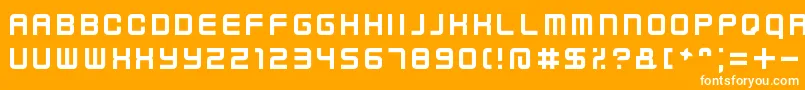 KenneyFutureNarrow-Schriftart – Weiße Schriften auf orangefarbenem Hintergrund