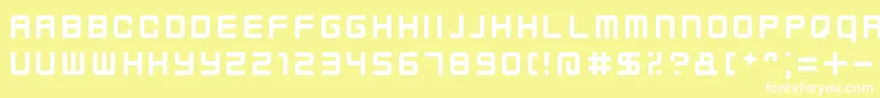 KenneyFutureNarrow-fontti – valkoiset fontit keltaisella taustalla