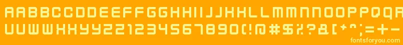 KenneyFutureNarrow-fontti – keltaiset fontit oranssilla taustalla
