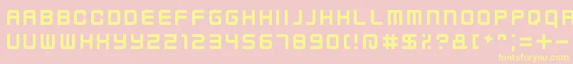 KenneyFutureNarrow-fontti – keltaiset fontit vaaleanpunaisella taustalla