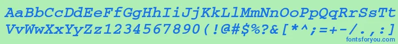 フォントCouriermaccttBolditalic – 青い文字は緑の背景です。