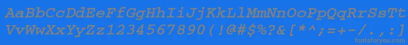 CouriermaccttBolditalic Font – Gray Fonts on Blue Background