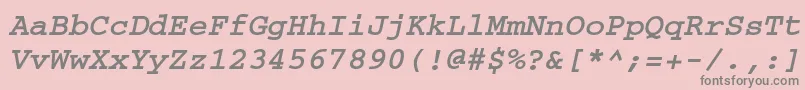 CouriermaccttBolditalic Font – Gray Fonts on Pink Background