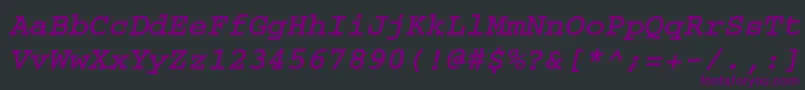 CouriermaccttBolditalic Font – Purple Fonts on Black Background