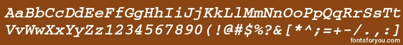 CouriermaccttBolditalic Font – White Fonts on Brown Background